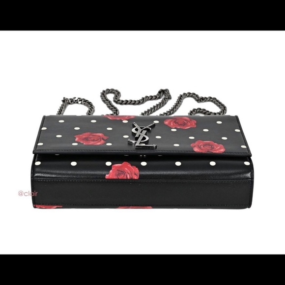 Saint Laurent Monogram Kate Chain Wallet Polka Dot - Picture 5 of 8